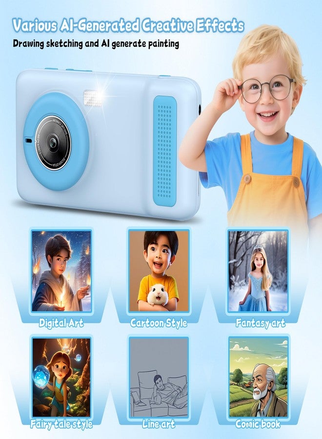 E teacher Digital Camera for Kids and Starters, AI Camera with Dual Lens, Cameras for Photography with WiFi, 3.97IN Digital Camera Toys for Toddler Birthday Gifts(Blue) - Image 5